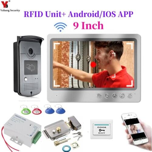 9'' Screen Wifi Video Intercom Door phone Record System Night Vision RFID Doorbell Camera Phone Remote Unlock Monitor