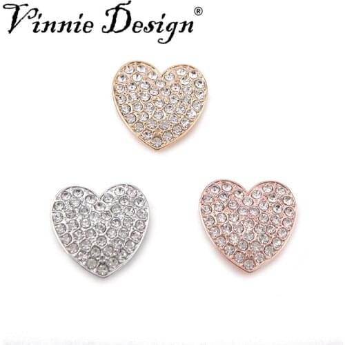 Vinnie Design Jewelry Big Size Crystal Heart Slide Charms fit on 10mm Stainless Steel Leather Wrap Bracelets 5pcs/lot