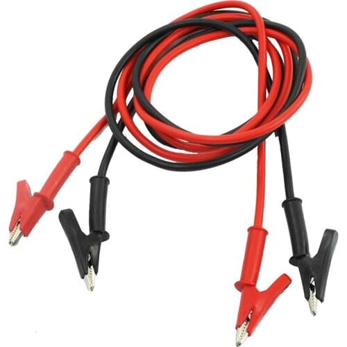 1m Long Alligator Clip Electrical Clamp Insulated Test Lead Cable Pair