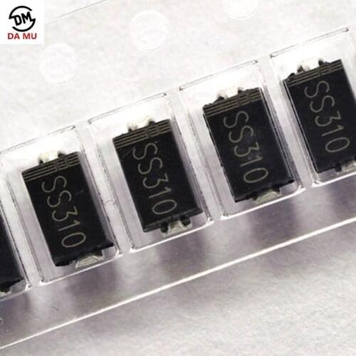 100pcs/lot SS310 SMD SR310 Schottky Barrier Rectifier Diode 3A 100V DO-214AC SMA