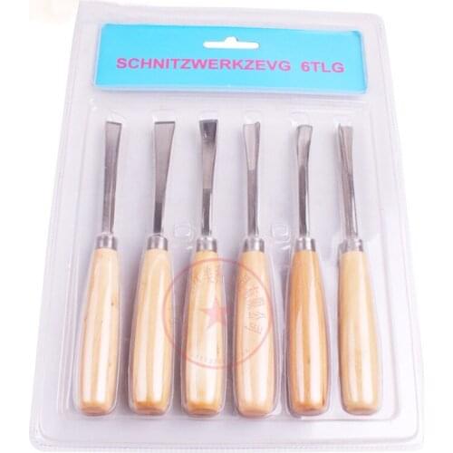 6pcs/Set Hand Wood Carving Chisels Knife Tool for Basic Woodcut Working Clay Wax DIY Tools and Detailed Woodworking Hand Tools