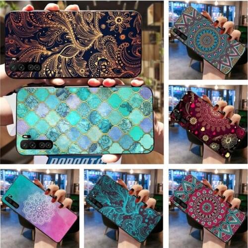 Sapphire Jade Stained Glass Mandalas Phone Case For Huawei Nova 6se 7 7pro 7se honor 7A 8A 7C 9C Play