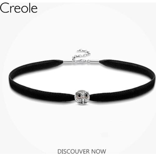 Chokers Necklaces Owl Bead For Women, Europe Style Trendy Jewelry Gift 925 Sterling Silver Fashion Jewelry Wholesale