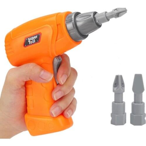 Kids Plastic Simulation Maintenance Tool Electric Toy Drill Education Toy For Boy Disassembled Car Assembled Block Tool Se