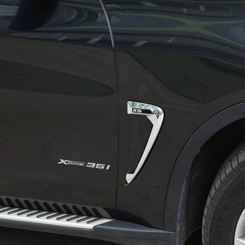 For BMW X5 F15 X5M F85 2014-2018 ABS Chrome/Black/Carbon Fiber Car Shark Gills Side Fender Vent Stickers Car Accessories