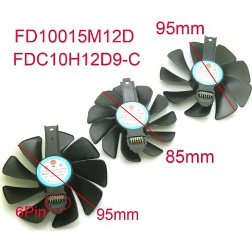 FD10015M12D FDC10H12D9-C DC12V VGA Fan For Sapphire RX5700XT RX5700 RX5600 XT D6 OC Graphics Card Cooling Fan