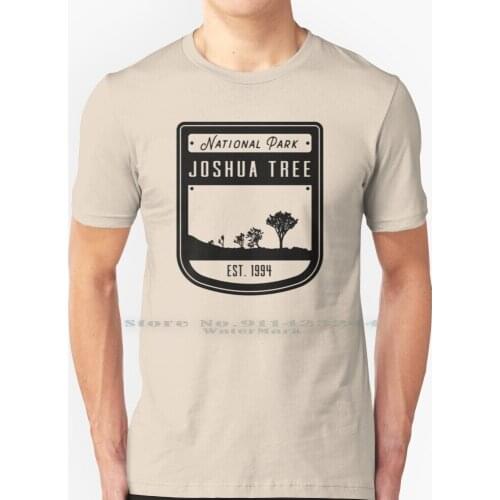 Joshua Tree National Park California Badge T Shirt 100% Pure Cotton American United States Usa Vintage Hiking Adventure Travel