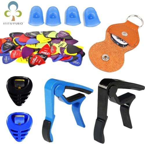 Guitar Tool Kit Guitar Capo / Guitar Picks / Picks Holder Case / Fingertip Protector Guitar Parts Accessories GYH