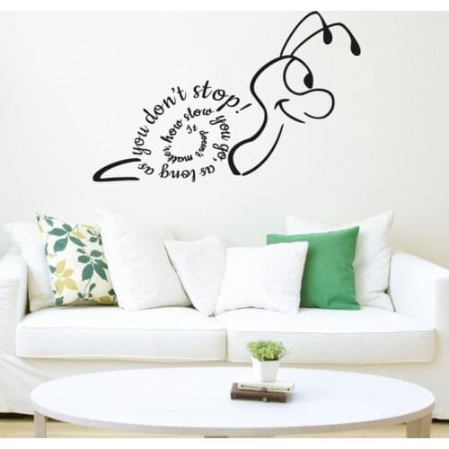 Creative Snail Wall Sticker It Doesn'T Matter How Slow You Go Vinyl Wall Decals Removable Living Room Bedroom Home Decor