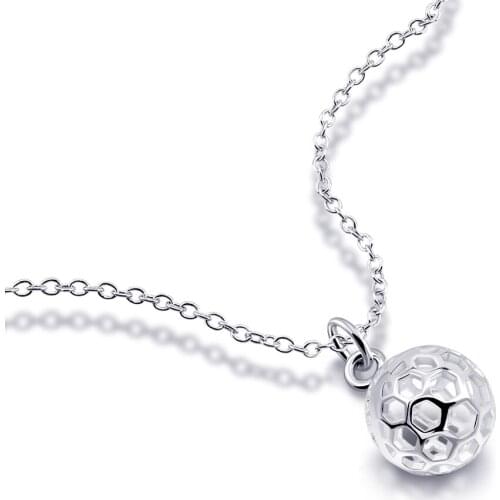 Cute sweet small hollow ball pendant necklace for women, 925 silver delicate girl necklace, female accessories gift