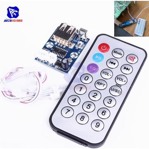 12V Mini WAV MP3 Decoder Board Lossless Decoding Module Two Channel Output for Music Audio Player USB Sound Card Remote Control