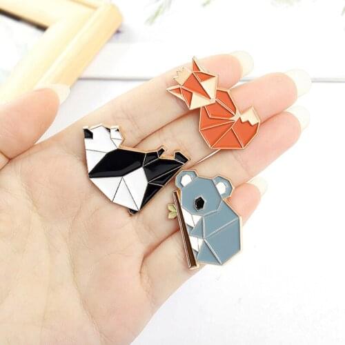 Cartoon Animal Enamel Pin Custom Fox Panda Koala Alpaca Rabbit Brooch Bag Clothes Lapel Pin BadgeFunny Zoo Jewelry Kid Friend