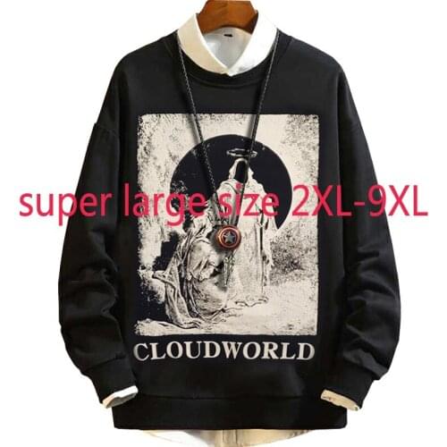 New Arrival Fashion Extra Large Winter Loose Plush Men Chest 160cm Thick O-neck Casual Print Plus Size 2XL3XL4XL5XL6XL7XL8XL9XL