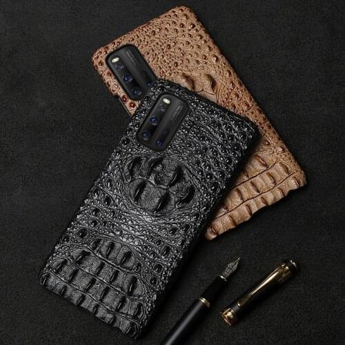 New 3d Crocodile Pattern Genuine Leather Standing Case For Vivo Iqoo Pro Cases For Vivo Iqoo Neo Phone Cover Coque