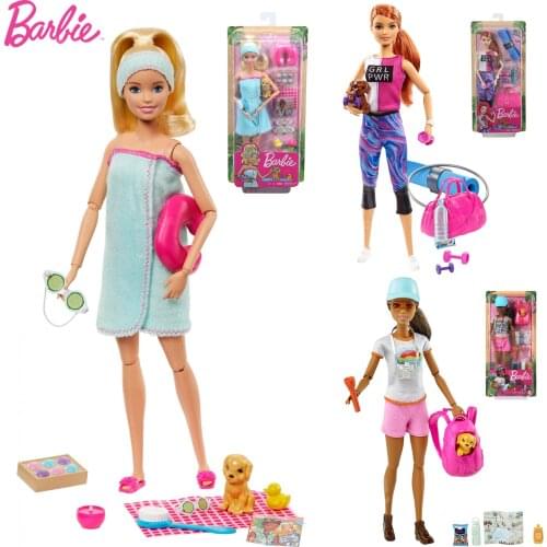 Original Barbie Dolls Barbie Spa Doll Barbie Fitness Doll Barbie Hiking Doll Movable Joints Barbie Collector Girls Gift Toys