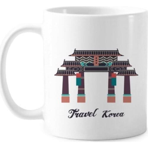 Visiting memorial arch in South Korea Classic Mug White Pottery Ceramic Cup Gift With Handles 350 ml