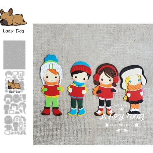 Singing Poetry Boy Girl Metal Cutting Dies Scrapbooking Stencil DIY Mold Craft Embossing Die Cuts Card Making New Dies For 2021