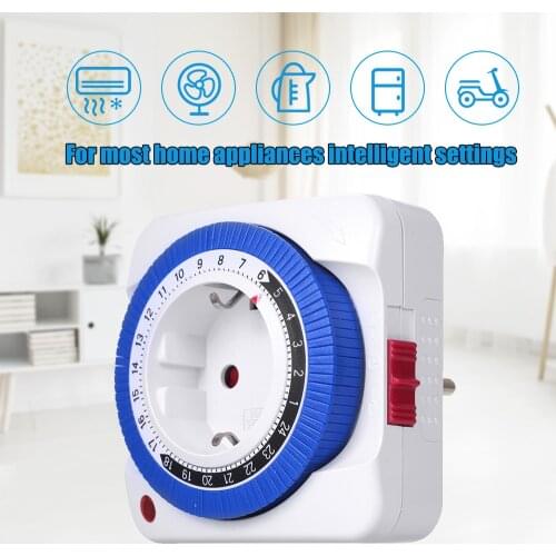 Timer Switch Socket Automatically Turn On Off Electrical Appliances 24 Hours Mechanical Plug-in Timing Socket Time Controller