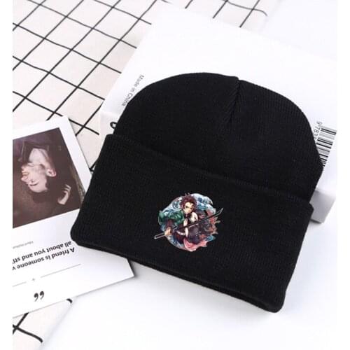 Demon Blade Anime Hat Korean Version Of The Wild Knit Stretch Wool Hat For Men Women Knitted Hat To Keep Warm In Autumn/winter