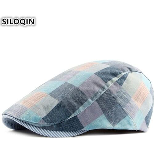 SILOQIN Adjustable Head Size Unisex Cotton Material Vintage Berets Spring Summer Simple Fashion Sun Visor Caps For Men And Women