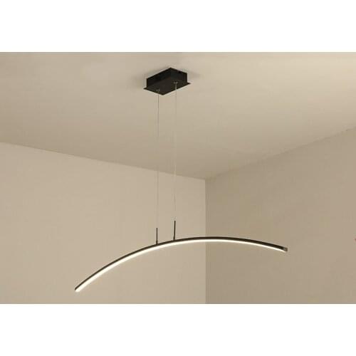 Modern Led Pendant Lights Minimalist Arc Iron Hanglamp For Dining Room Study Loft Decor Office Meeting Room Luminaire Suspension