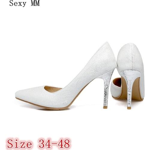High Heels Women Pumps High Heel Shoes Stiletto Woman Party Wedding Shoes Kitten Heels Plus Size 34 - 40 41 42 43 44 45 46 47 48
