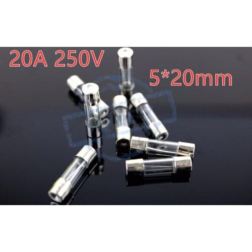 High quality fuse 20A 250V 5*20 glass fuse glass safety pipe