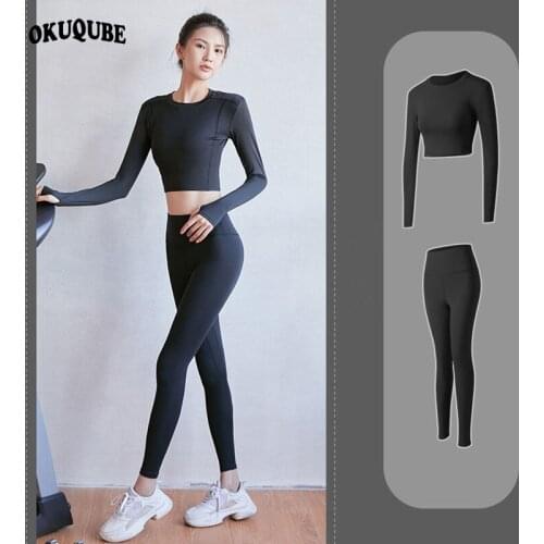 Women Yoga Set Breathable Fitness Clothing Black Pink Gray Workout Clothes Gym Jogging Running Training Sportswear Woman S-2XL