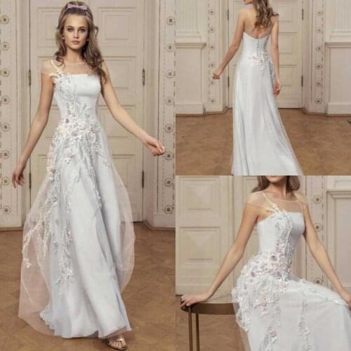 2020 Evening Dresses Jewel Capped Sleeves Lace Appliques Special Occasion Gowns Backless Floor Length A Line Party Prom Dress