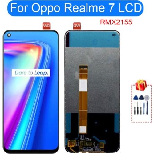 6.5" For Oppo Realme 7 LCD Display Touch Screen With Frame Digitizer Assembly For Realme 7 RMX2155 LCD Replacement Parts