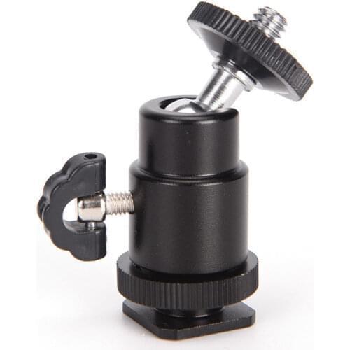 1/4" Black Ball Head Bracket/Holder/Mount For Camera Tripod Hot Shoe Adapter Hot Sale