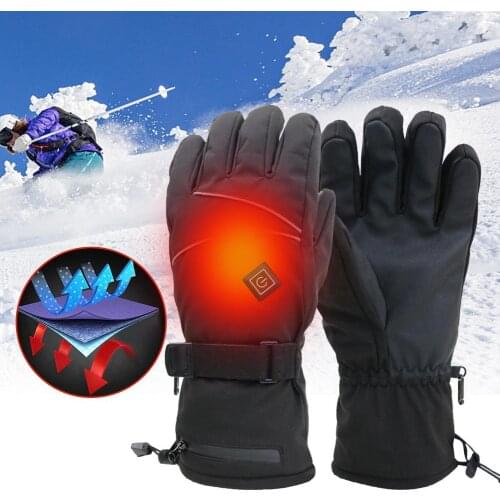 1 Pair Winter Electric Heated Gloves Waterproof Windproof Cycling Warm Heating Touch Screen USB Powered Heated Gloves