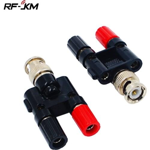 1pcs BNC Male Plug to 4mm Dual Banana Female Jack Socket Binding Post RF Coax Coaxial Connector Adapter Splitter