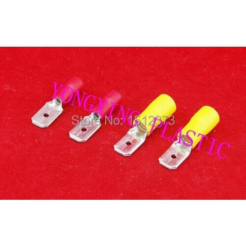 100 piece/lot pre-insulating male terminal connector MDD5-250 12-10AWG 4.0-6.0mm square