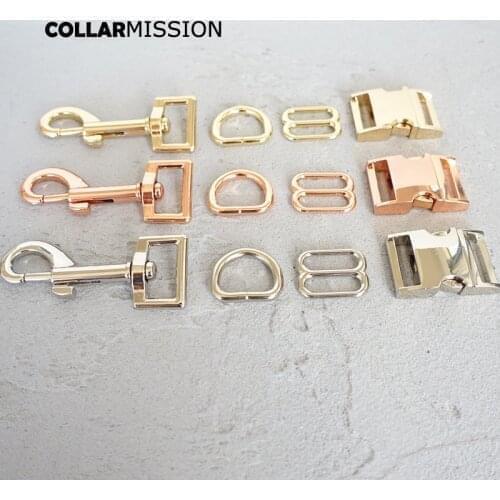 20pcs/lot (metal buckle+adjust buckle+D ring+metal dog clasp) DIY dog collar 20mm webbing sewing accessory plated buckle 4 kind