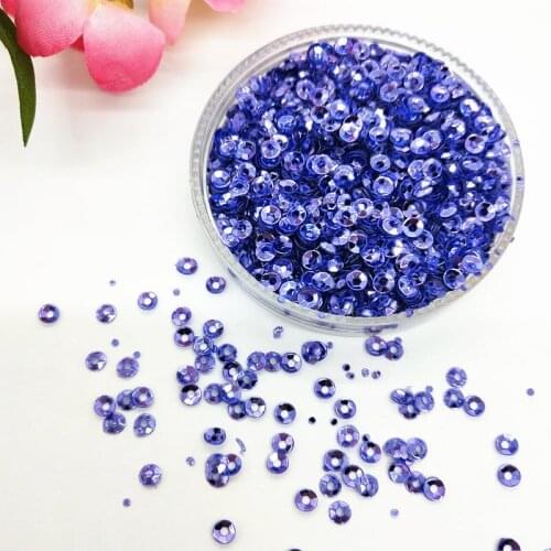 40g(11000pcs) 3mm Violet Deep Cup Sequins Round Pailletten Wedding ,Women Kids DIY Garment Accessory Confetti Crafts