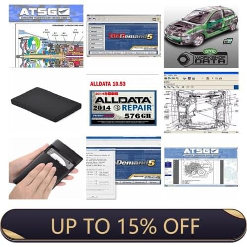 Alldata V10.53 DHL Free Ship 2021 lldata+Mit//chell 2015+ImmoKiller+tecdoc+Vivid+Heavy+EtttTK Auto Repair Software 24in1TB HDD