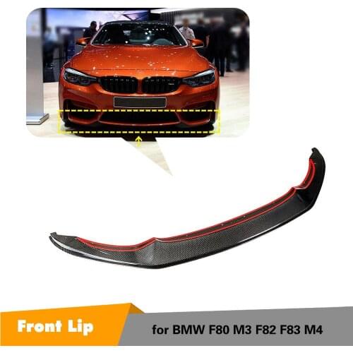 Real Carbon Fiber Front Lip Auto Racing Car Front bumper Lip Spoiler for BMW F80 M3 F82 F83 M4 2014-2018