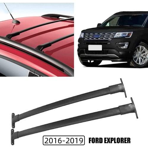 2Pcs Roof Bars for Ford explorers explorer 2016-2019 5TH SUV Aluminum Alloy Side Bars Cross Rails Roof Rack Luggage Carrier