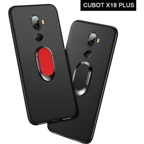 Cubot X18 Plus Cover for CUBOT X18 PLUS Case luxury Soft Black Silicone Magnetic Car Holder Ring Coque for Cubot X18 Plus Cases