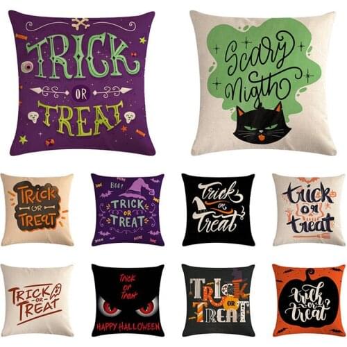 Trick or Treat Halloween Pillow Cover Sofa Waist Throw Cushion Cover Home Decor 1701