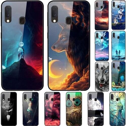 Case For Samsung Galaxy A20E Back Phone Cover Black Silicone Bumper With Tempered Glass Series 3