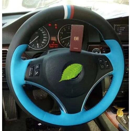 Steering wheel cover Comfortable leather Hand stitch Grip Automotive interior car accessories For BMW 7 Series 730Li 740Li 750Li