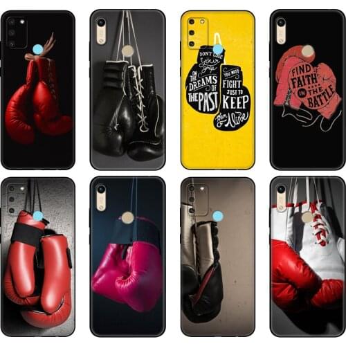 Black tpu Case For Honor 8a Prime 8s 9 10X Lite 9A 9C 9X Premium Pro 9S Case Cover Boxing Gloves