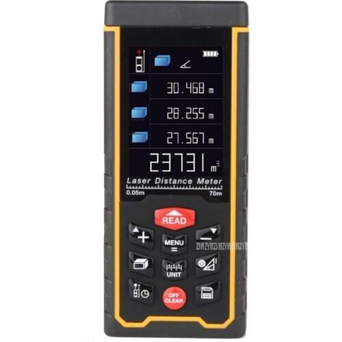 AS70 70M Digital Laser Distance Meter Rangefinder Distance/Area/Volume Measure Ruler With Battery Data Storage USB Connect PC