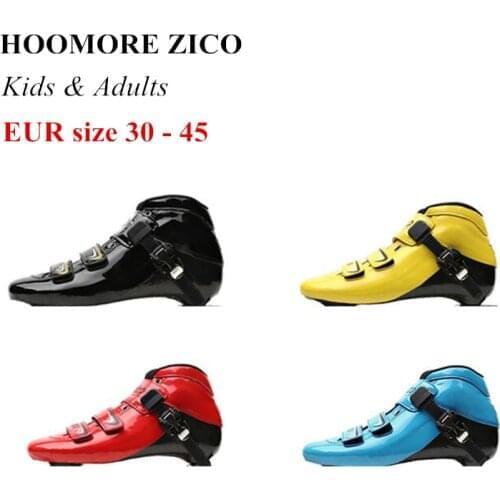 Kids & Adults European size 30 to 45 Carbon Fiber Inline Speed Skates Boot with Hook Loop Buckle Competition Race Shoes for MPC