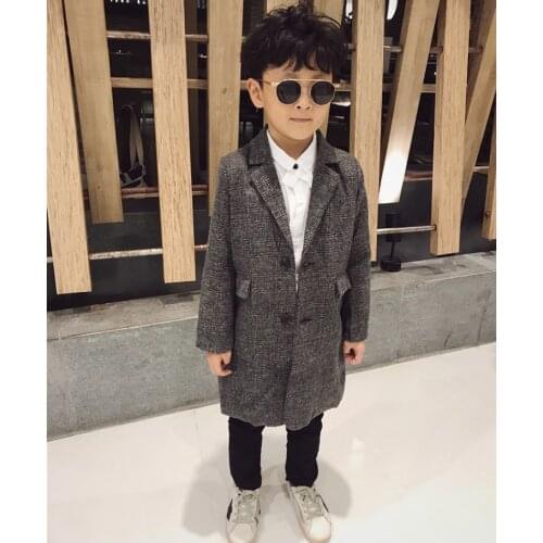 New Fashion Baby Boys Girls Coat High Quality Children Woolen Plaid Coats Jackets Winter Spring Warm Kids Cotton Clothes Outwear