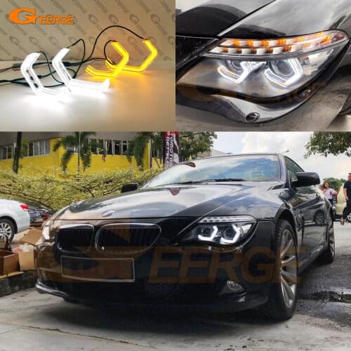 For BMW E63 E64 630Ci 630i 645Ci 650i M6 LCI Super Bright led 3D Hexagon Angel Eyes halo rings M4 Iconic Style crystal Day light