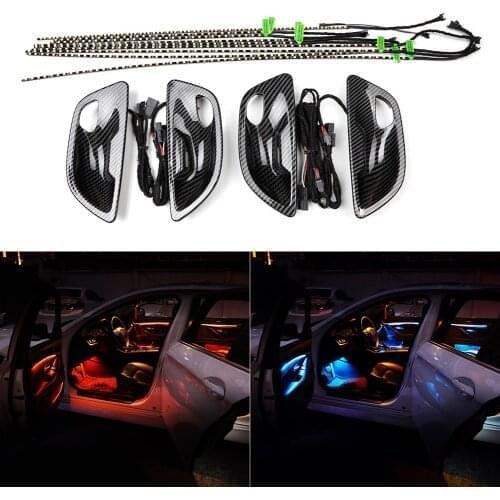 For BMW F10 F11 5 Series Dual Color Car Interior Led Ambient Door Light Stripes Atmosphere Lamp Blue & Orange