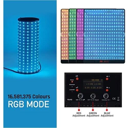 Falcon Eyes 100W Bi-color Roll-Flex RGB LED Video Light RX-818 with 21 Scene Modes APP Control with Honeycomb Grid Softbox